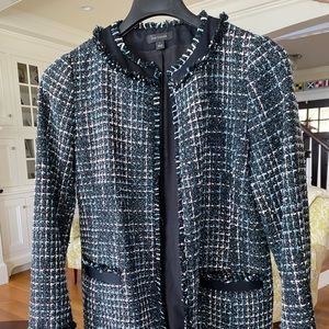 Excellent condition, Ann Taylor, size 4, blue tweed jacket.  Only used 2 times.
